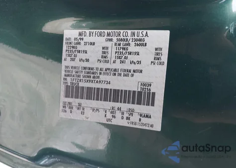 1999 Ford Ranger Xlt from USA, damaged, VIN 1FTZR15X9XTA97734